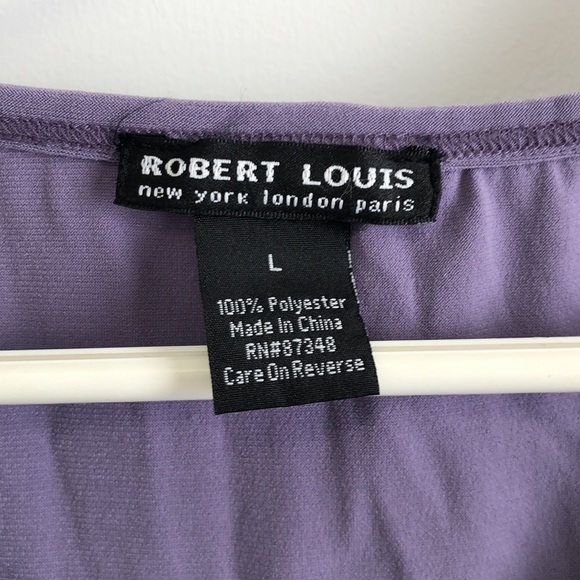ROBERT Lewis Purple Blouse Size Large T241 - Picture 3 of 7